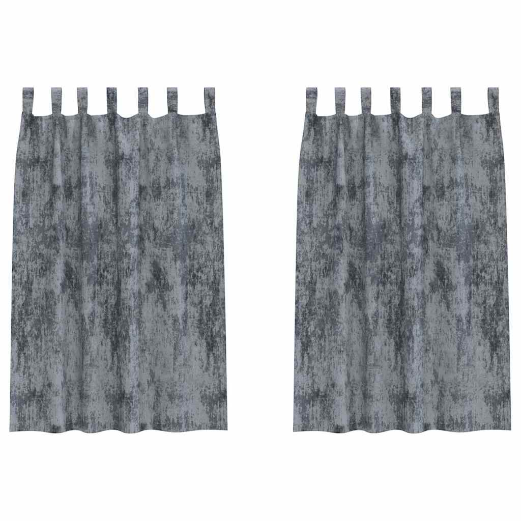 vidaXL Velvet Curtains 2 pcs Silver Grey 175 x 140 cm Velvet