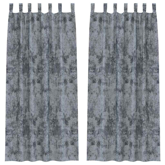 vidaXL Velvet Curtains 2 pcs Silver Grey 225 x 140 cm Velvet