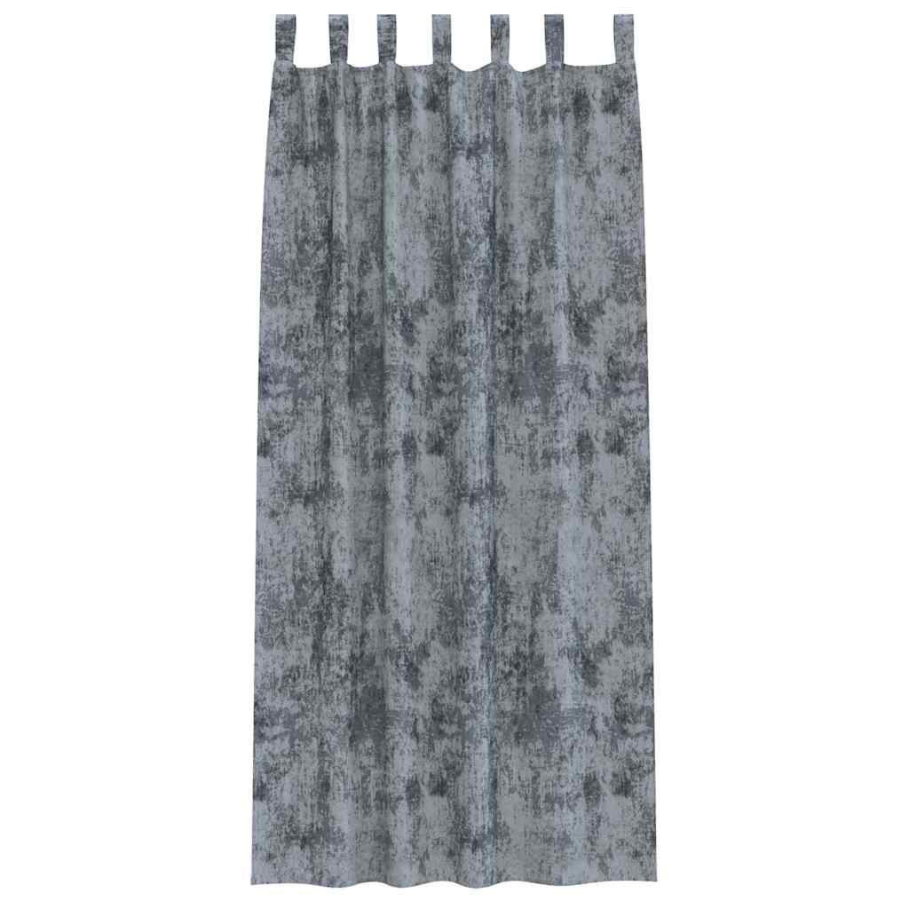 vidaXL Velvet Curtains 2 pcs Silver Grey 225 x 140 cm Velvet