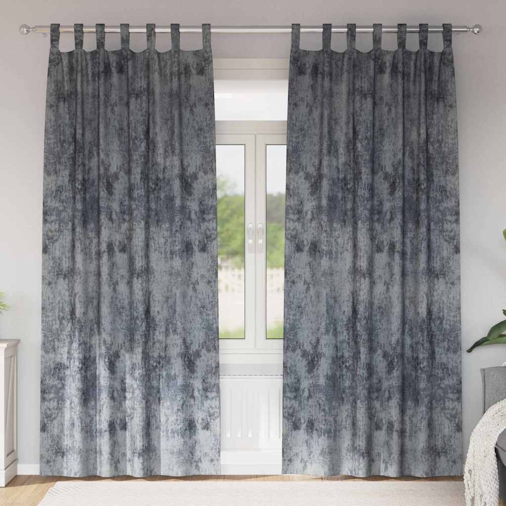 vidaXL Velvet Curtains 2 pcs Silver Grey 245 x 140 cm Velvet