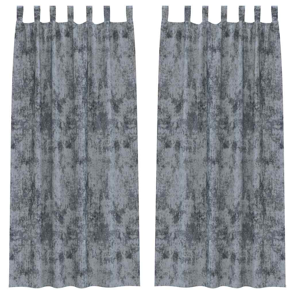 vidaXL Velvet Curtains 2 pcs Silver Grey 260 x 140 cm Velvet
