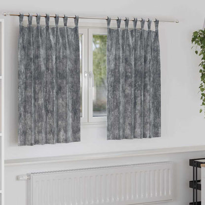 vidaXL Velvet Curtains with Curtains 2 pcs Grey 140 x 140 cm Velvet