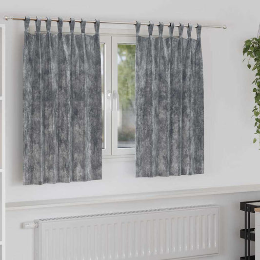 vidaXL Velvet Curtains with Curtains 2 pcs Grey 140 x 140 cm Velvet