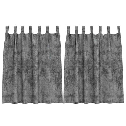 vidaXL Velvet Curtains with Curtains 2 pcs Grey 140 x 140 cm Velvet