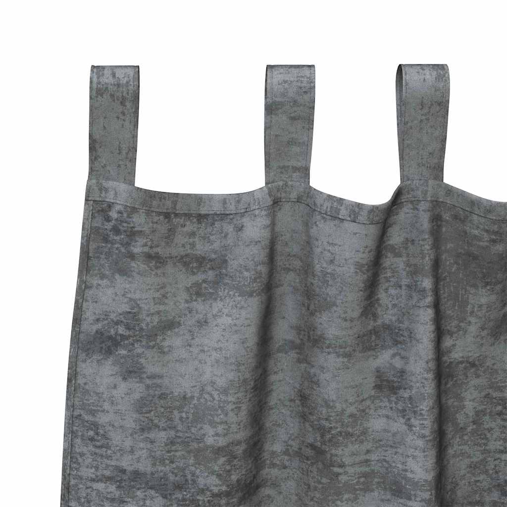vidaXL Velvet Curtains with Curtains 2 pcs Grey 175 x 140 cm Velvet