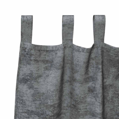 vidaXL Velvet Curtains with Curtains 2 pcs Grey 175 x 140 cm Velvet