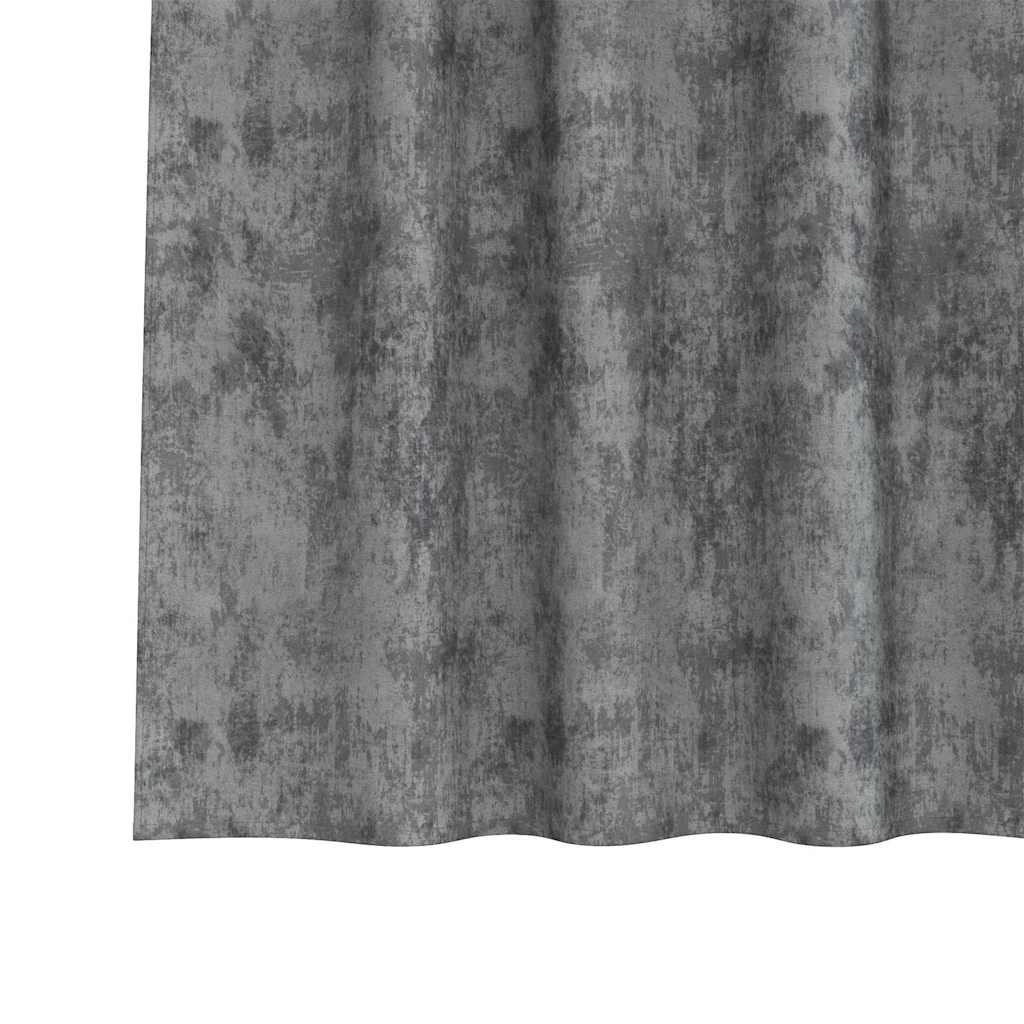 vidaXL Velvet Curtains with Curtains 2 pcs Grey 175 x 140 cm Velvet