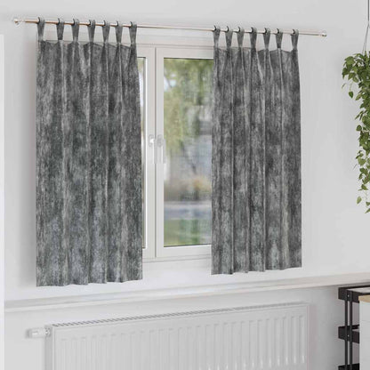 vidaXL Velvet Curtains with Curtains 2 pcs Grey 175 x 140 cm Velvet