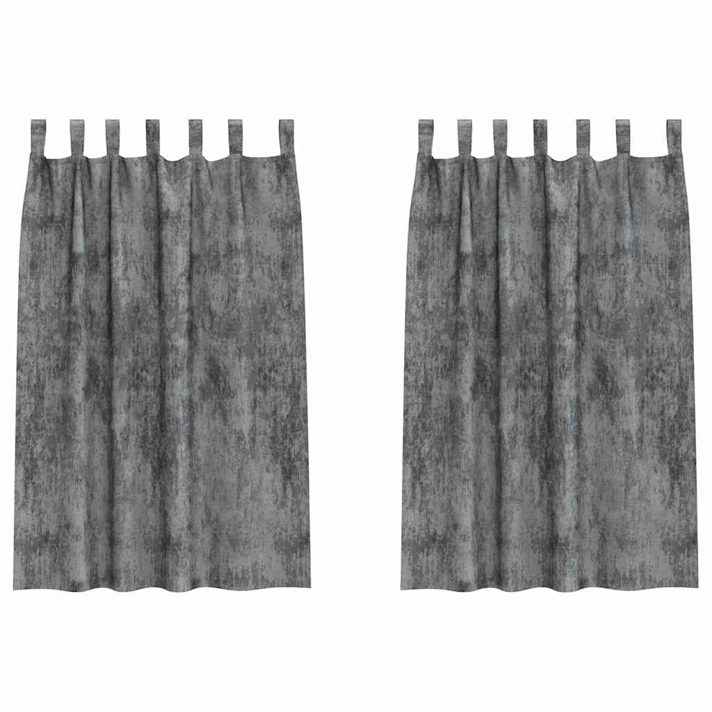 vidaXL Velvet Curtains with Curtains 2 pcs Grey 175 x 140 cm Velvet