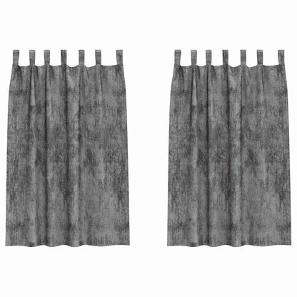 vidaXL Velvet Curtains with Curtains 2 pcs Grey 175 x 140 cm Velvet