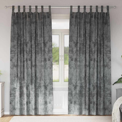 vidaXL Velvet Curtains with Curtains 2 pcs Grey 225 x 140 cm Velvet