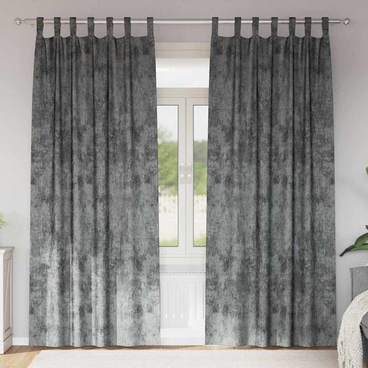 vidaXL Velvet Curtains with Curtains 2 pcs Grey 225 x 140 cm Velvet
