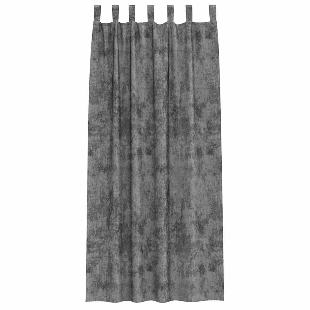vidaXL Velvet Curtains with Curtains 2 pcs Grey 245 x 140 cm Velvet