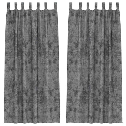 vidaXL Velvet Curtains with Curtains 2 pcs Grey 260 x 140 cm Velvet