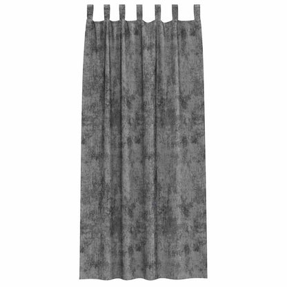 vidaXL Velvet Curtains with Curtains 2 pcs Grey 260 x 140 cm Velvet