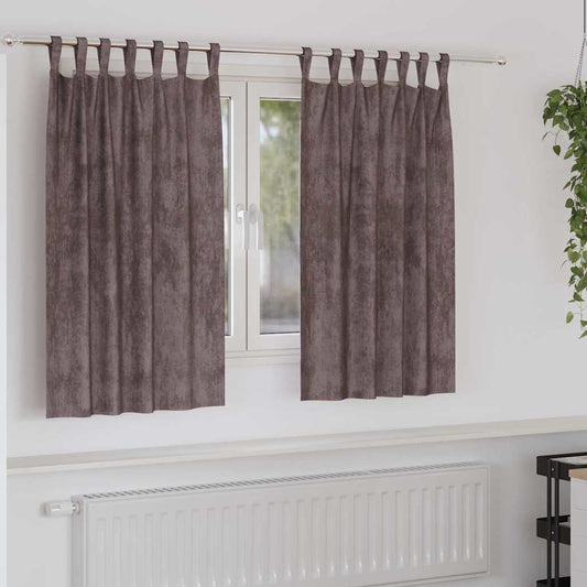 vidaXL Velvet Curtains with Curtains 2 pcs Brown 140 x 140 cm Velvet