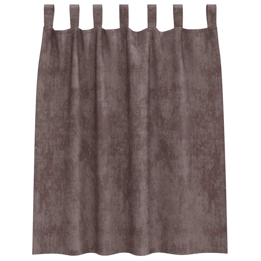 vidaXL Velvet Curtains with Curtains 2 pcs Brown 140 x 140 cm Velvet
