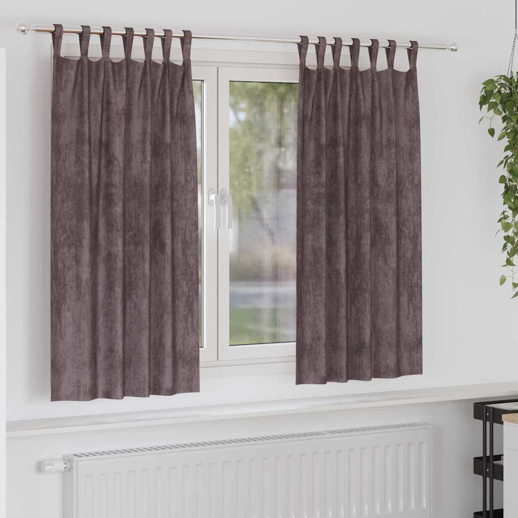 vidaXL Velvet Curtains with Curtains 2 pcs Brown 175 x 140 cm Velvet