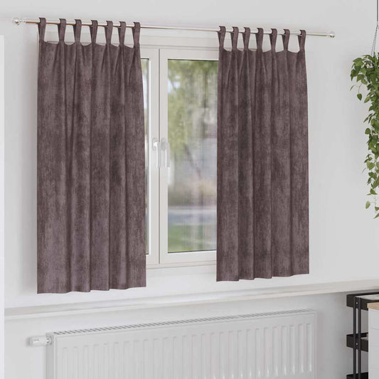 vidaXL Velvet Curtains with Curtains 2 pcs Brown 175 x 140 cm Velvet