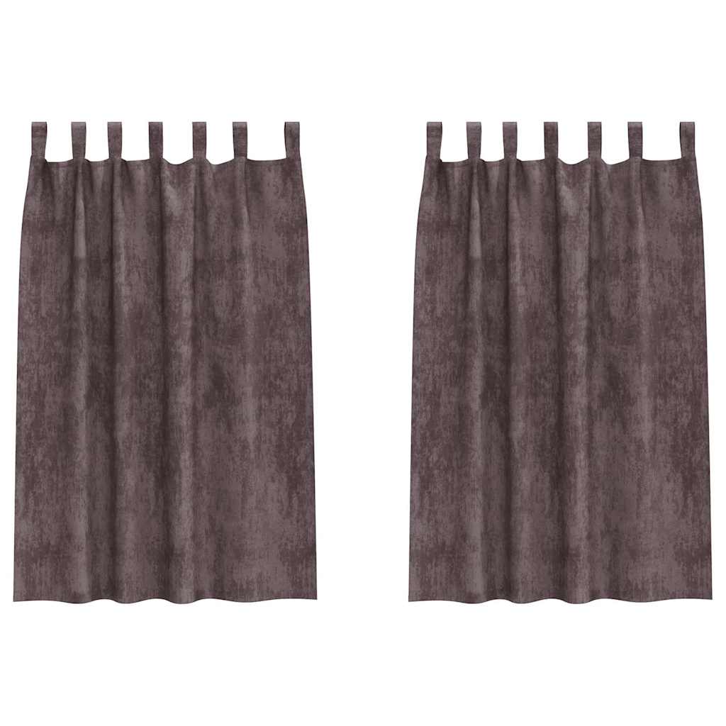 vidaXL Velvet Curtains with Curtains 2 pcs Brown 175 x 140 cm Velvet