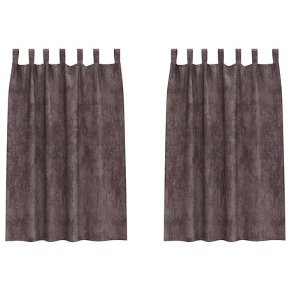 vidaXL Velvet Curtains with Curtains 2 pcs Brown 175 x 140 cm Velvet
