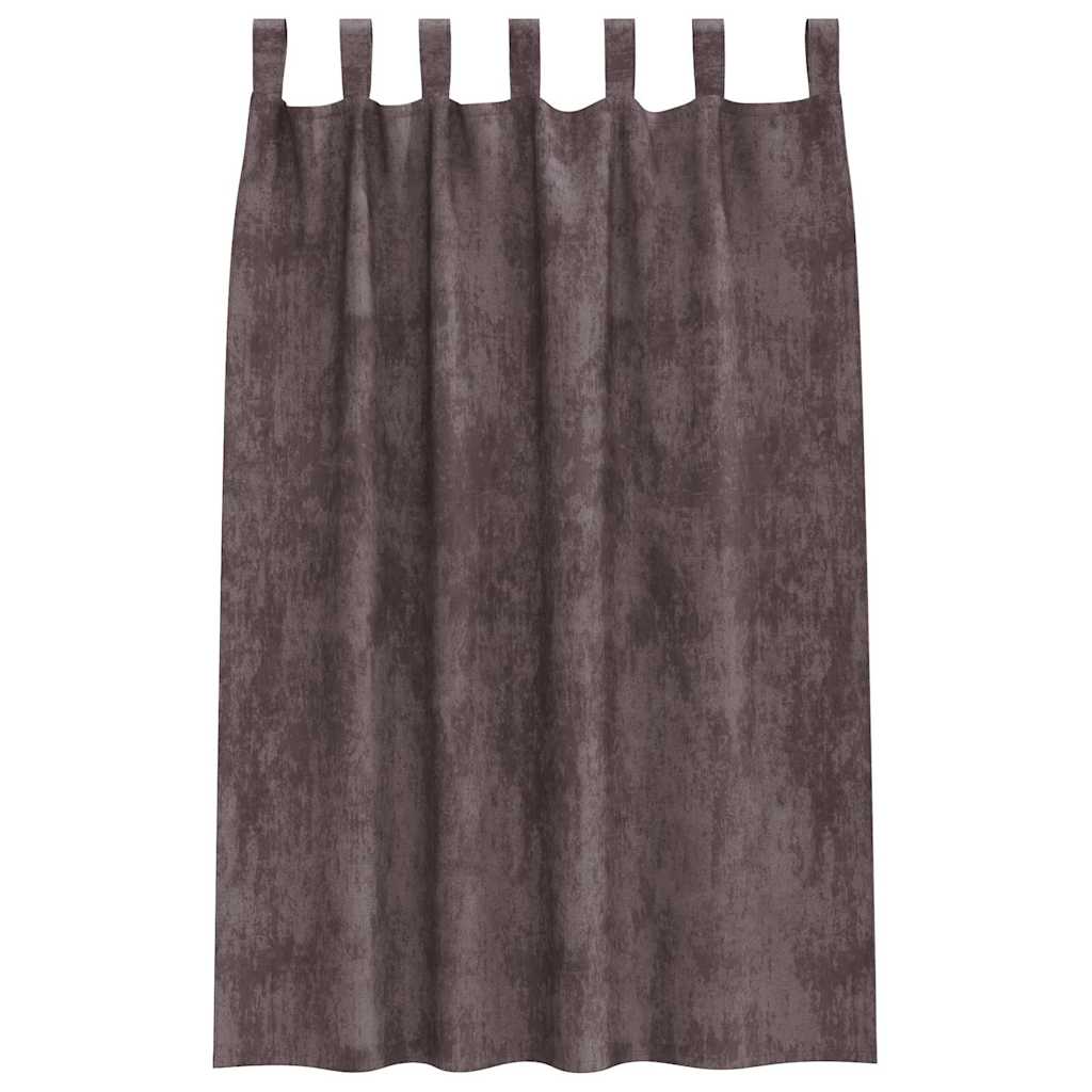 vidaXL Velvet Curtains with Curtains 2 pcs Brown 175 x 140 cm Velvet