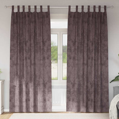 vidaXL Velvet Curtains with Curtains 2 pcs Brown 225 x 140 cm Velvet
