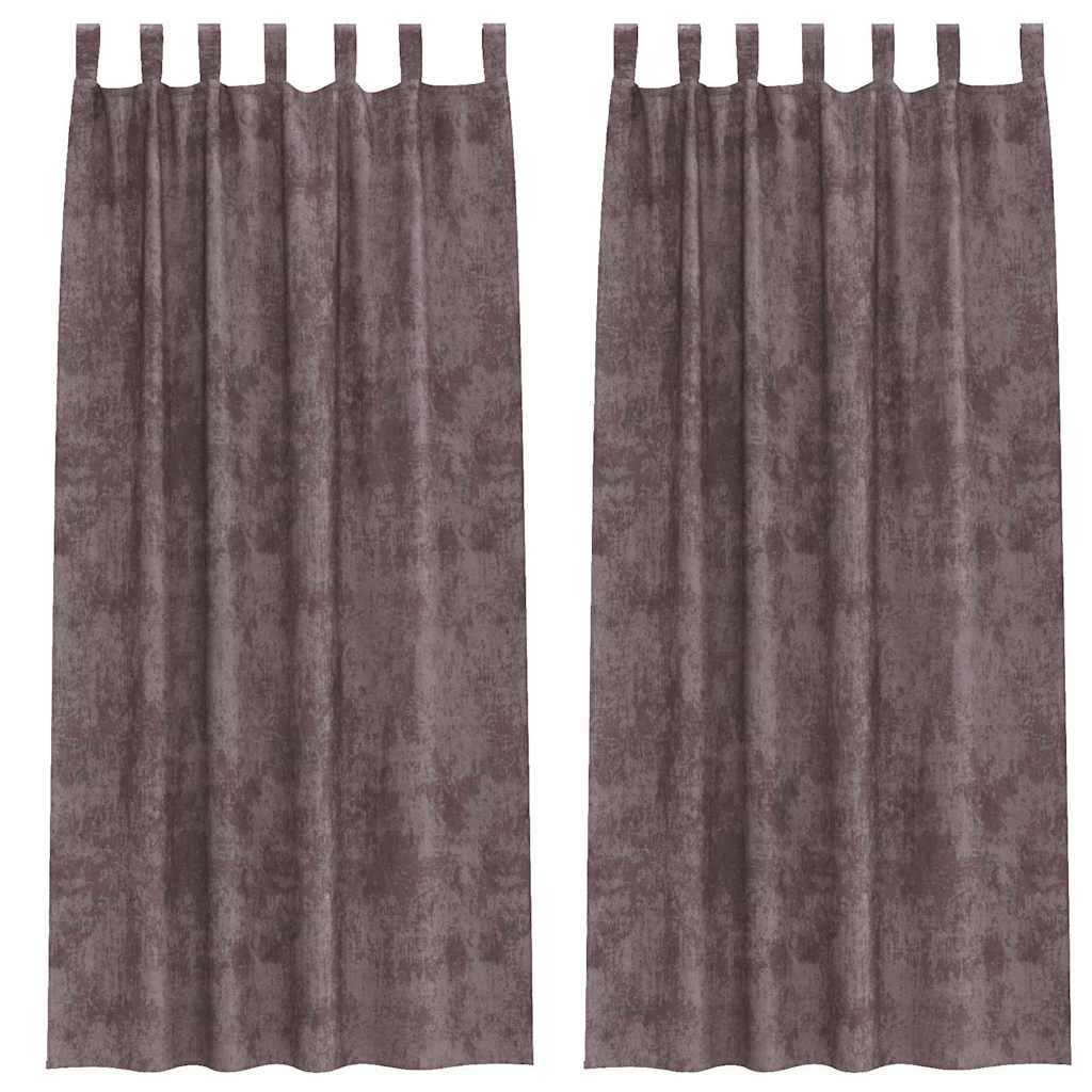 vidaXL Velvet Curtains with Curtains 2 pcs Brown 225 x 140 cm Velvet