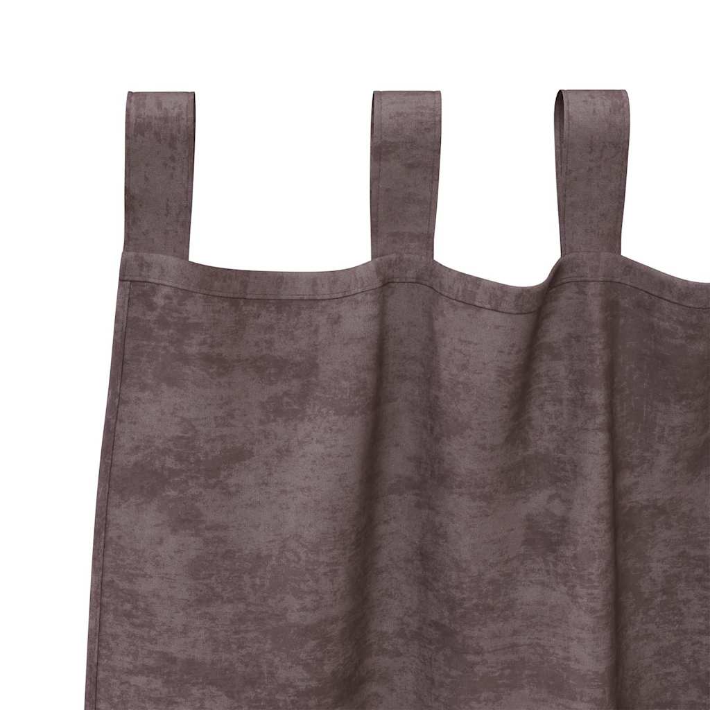 vidaXL Velvet Curtains with Curtains 2 pcs Brown 260 x 140 cm Velvet