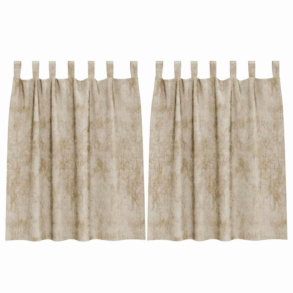 vidaXL Velvet Curtains with Curtains 2 pcs Cream 140 x 140 cm Velvet