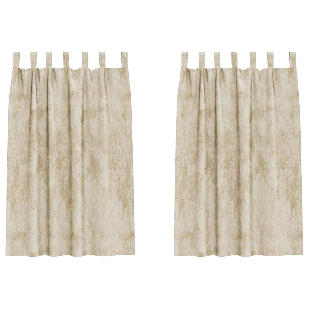 vidaXL Velvet Curtains with Curtains 2 pcs Cream 175 x 140 cm Velvet