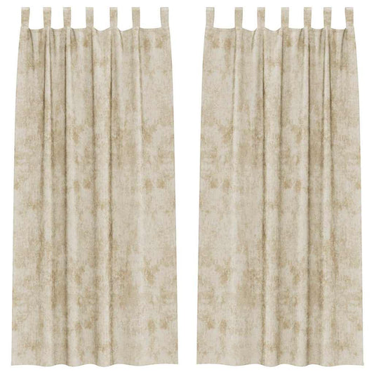 vidaXL Velvet Curtains with Curtains 2 pcs Cream 245 x 140 cm Velvet