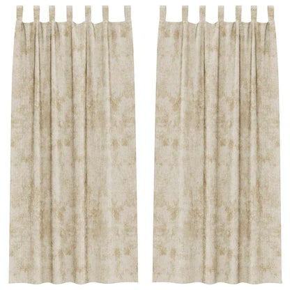 vidaXL Velvet Curtains with Curtains 2 pcs Cream 260 x 140 cm Velvet