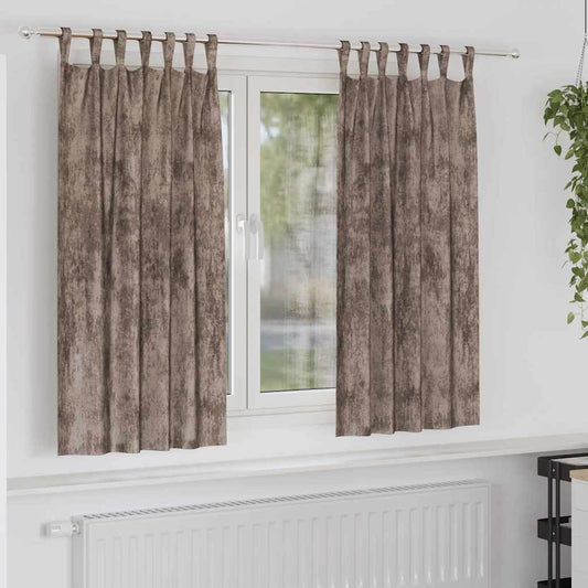 vidaXL Velvet Curtains 2 pcs Cappuccino 175 x 140 cm Velvet