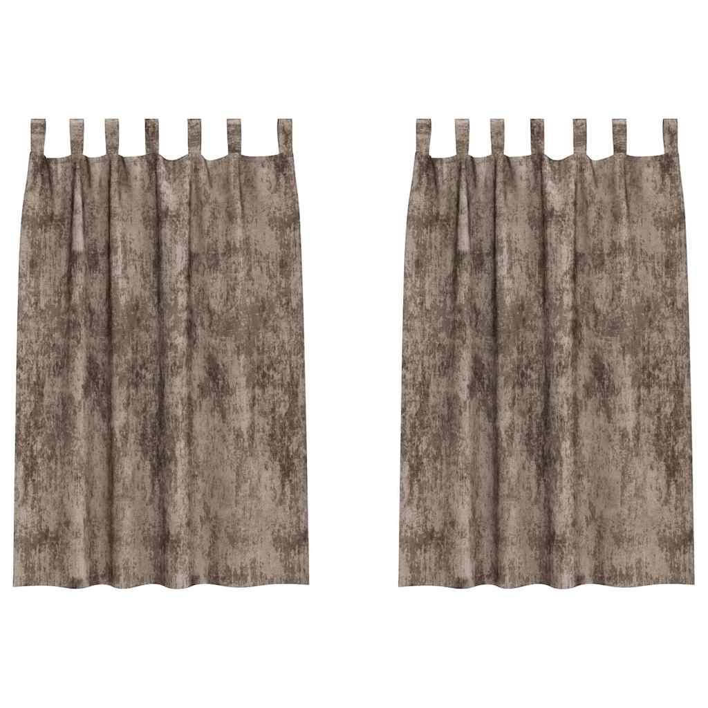 vidaXL Velvet Curtains 2 pcs Cappuccino 175 x 140 cm Velvet