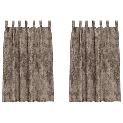 vidaXL Velvet Curtains 2 pcs Cappuccino 175 x 140 cm Velvet