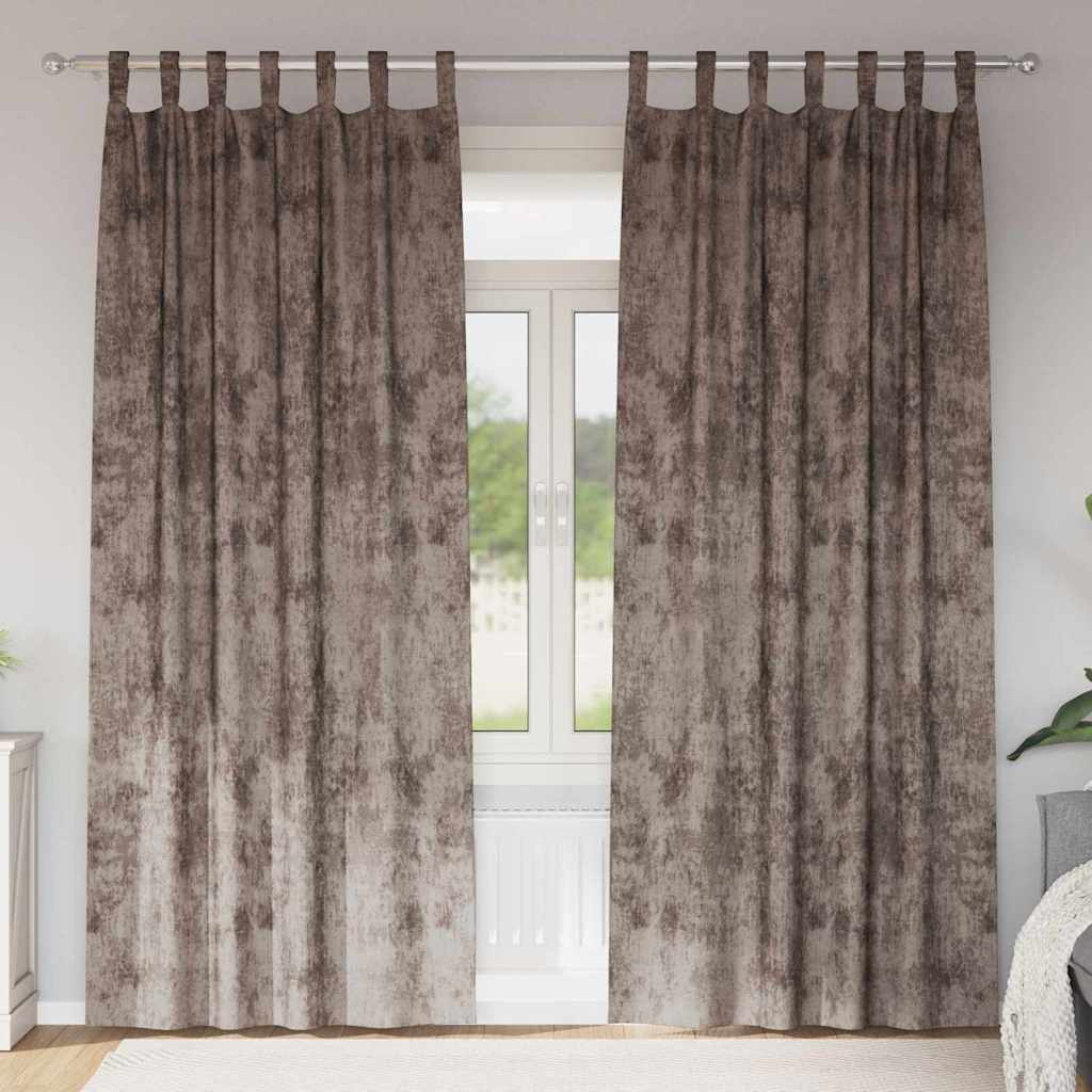 vidaXL Velvet Curtains 2 pcs Cappuccino 245 x 140 cm Velvet