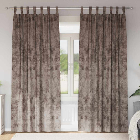vidaXL Velvet Curtains 2 pcs Cappuccino 245 x 140 cm Velvet