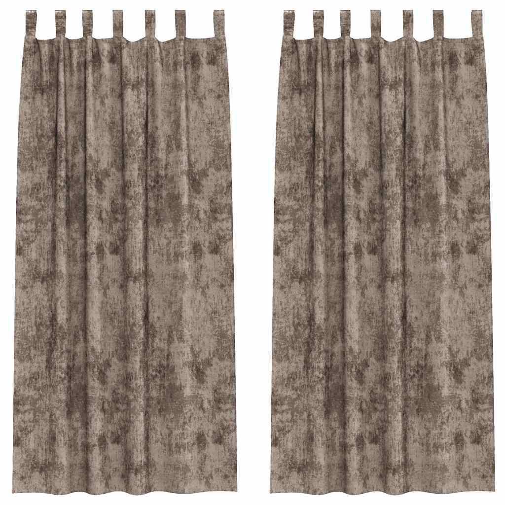 vidaXL Velvet Curtains 2 pcs Cappuccino 245 x 140 cm Velvet