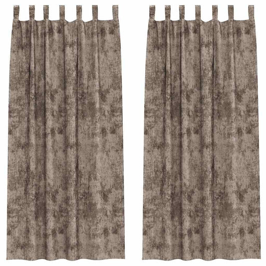 vidaXL Velvet Curtains 2 pcs Cappuccino 245 x 140 cm Velvet