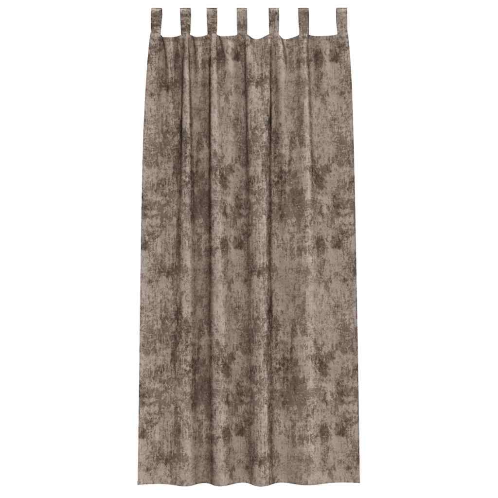 vidaXL Velvet Curtains 2 pcs Cappuccino 245 x 140 cm Velvet