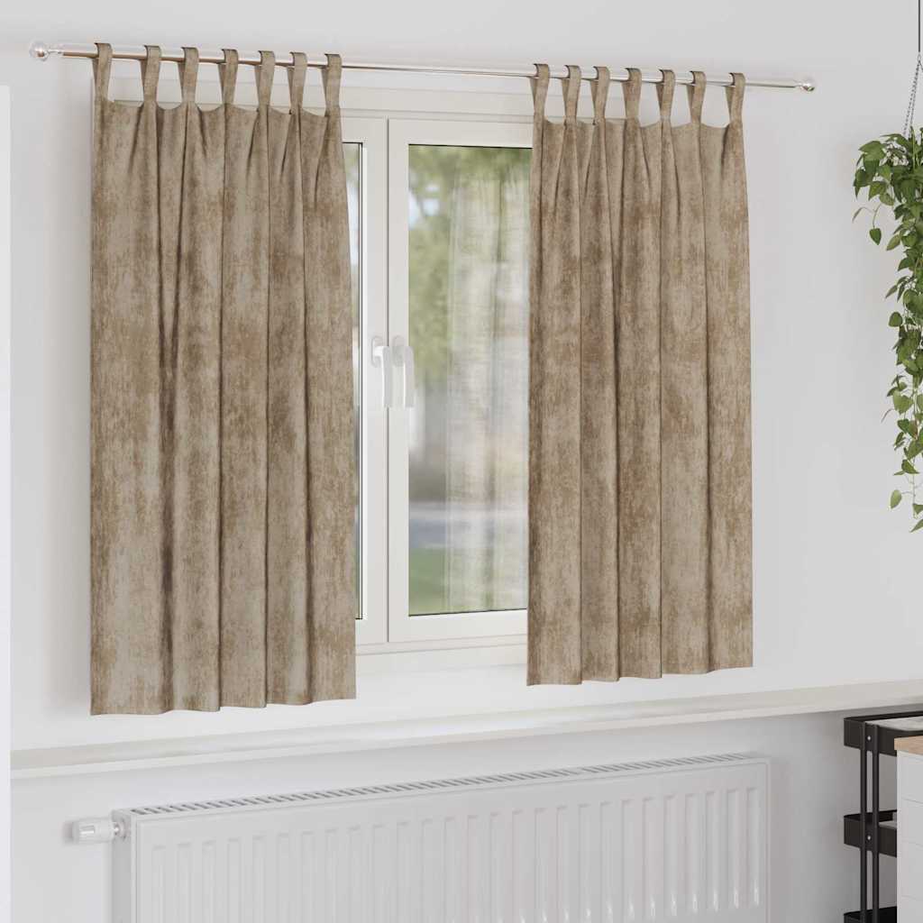 vidaXL Velvet Curtains 2 pcs Champagne 175 x 140 cm Velvet