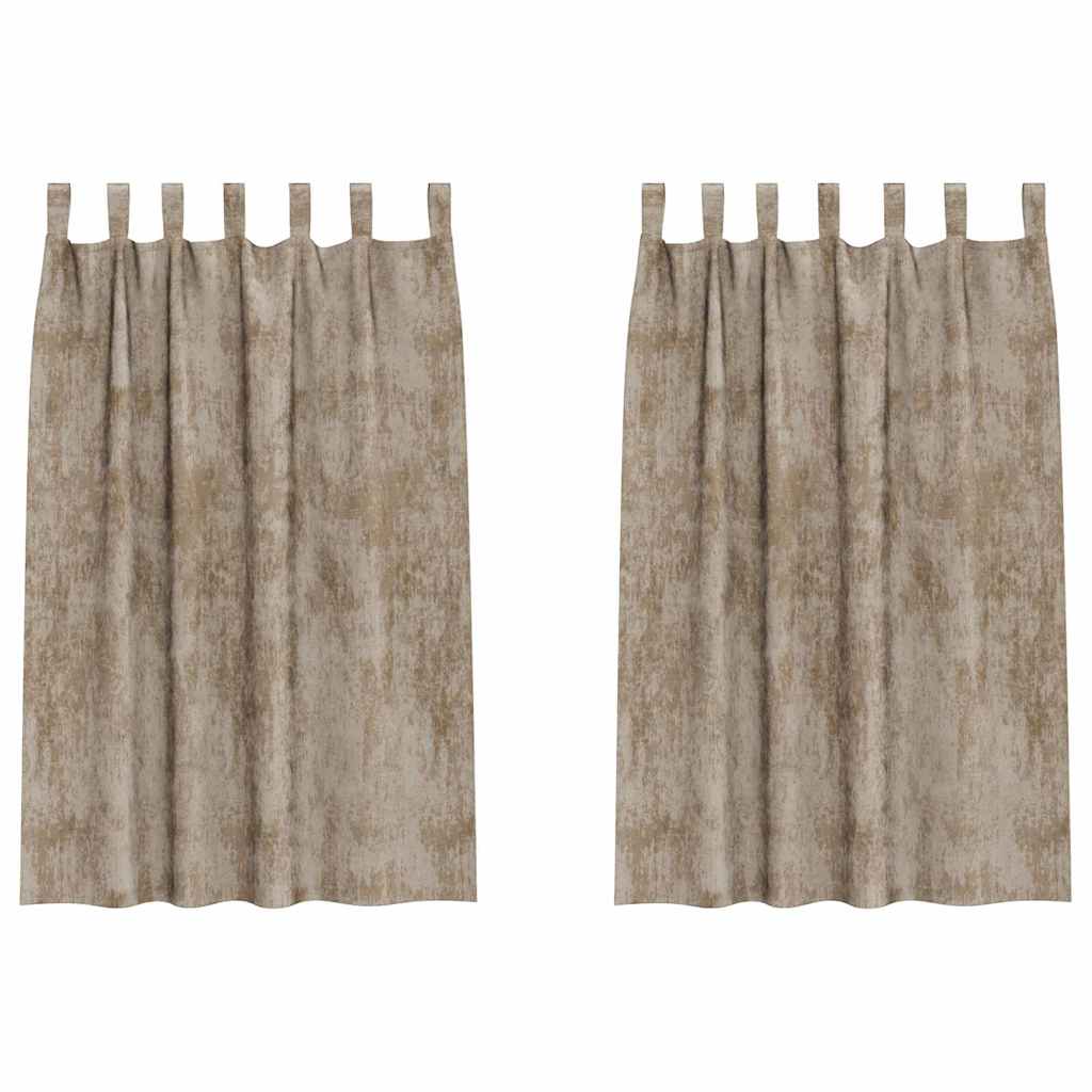 vidaXL Velvet Curtains 2 pcs Champagne 175 x 140 cm Velvet