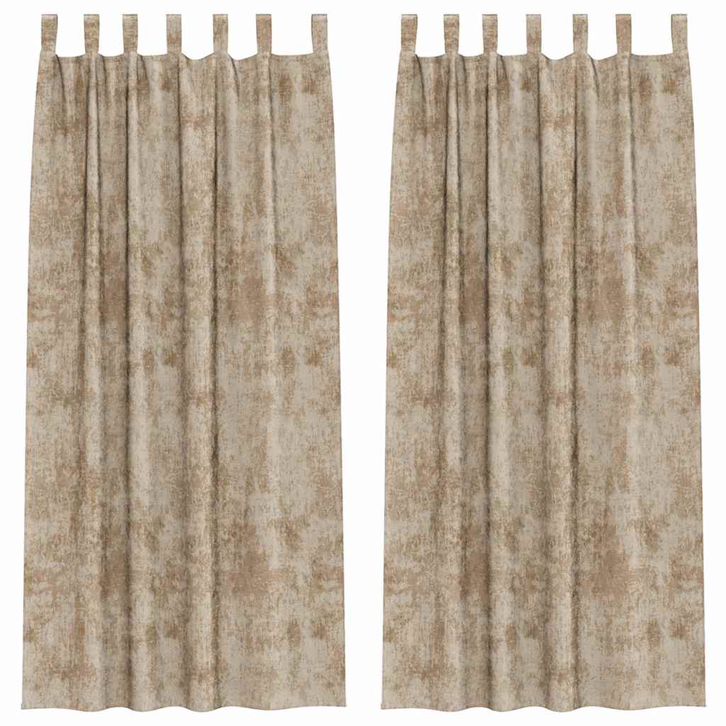 vidaXL Velvet Curtains 2 pcs Champagne 225 x 140 cm Velvet