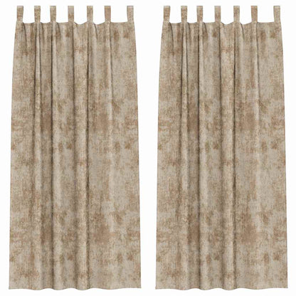 vidaXL Velvet Curtains 2 pcs Champagne 245 x 140 cm Velvet