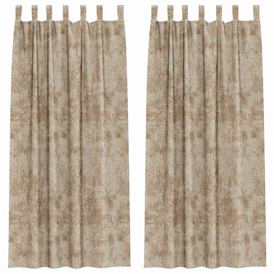 vidaXL Velvet Curtains 2 pcs Champagne 260 x 140 cm Velvet