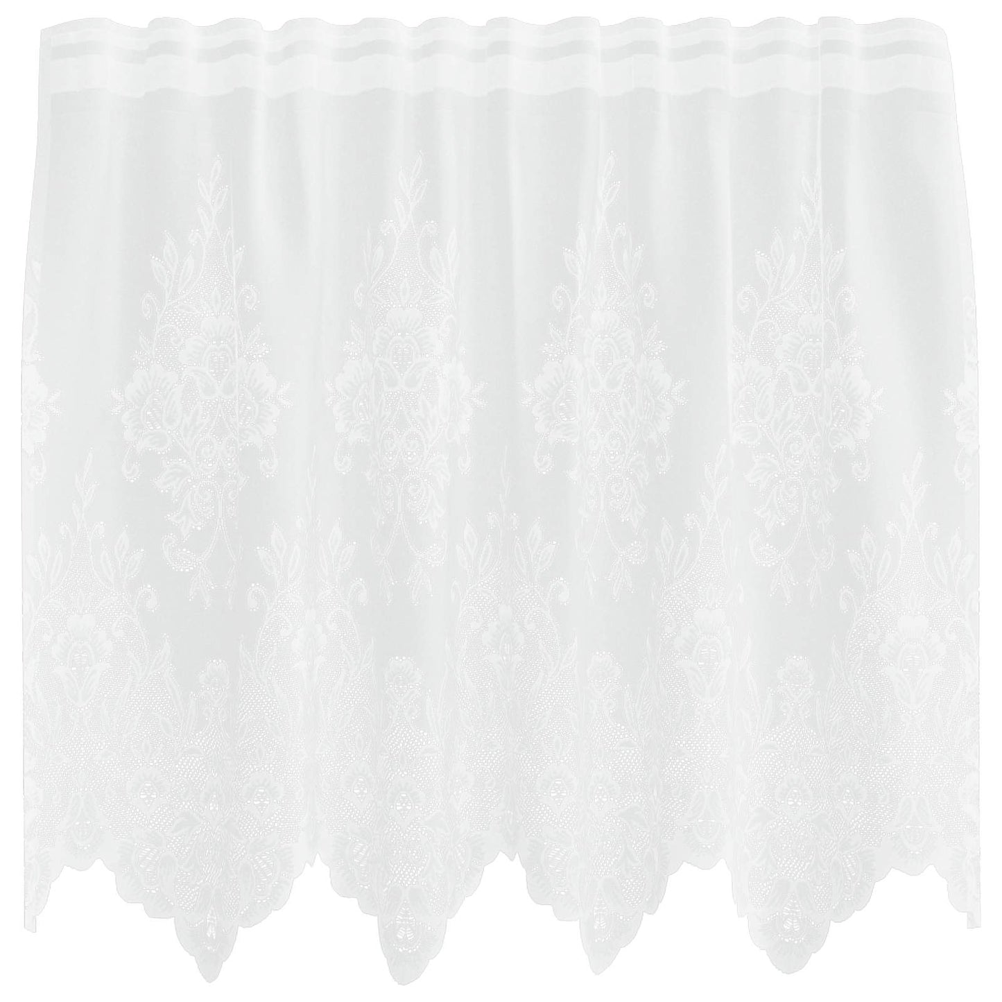 vidaXL Lace Curtain with Curtains Floral White 80 x 150 cm Polyester