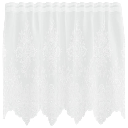 vidaXL Lace Curtain with Curtains Floral White 80 x 150 cm Polyester