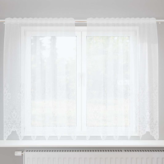 vidaXL Lace Curtain White 180 x 150 cm Polyester