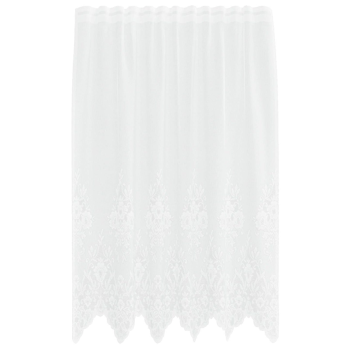 vidaXL Lace Curtain with Curtains Floral White 180 x 150 cm Polyester